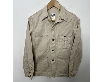Vintage Lee 60s Beige Denim Jacket Men Woman XS/S (16) Made In USA