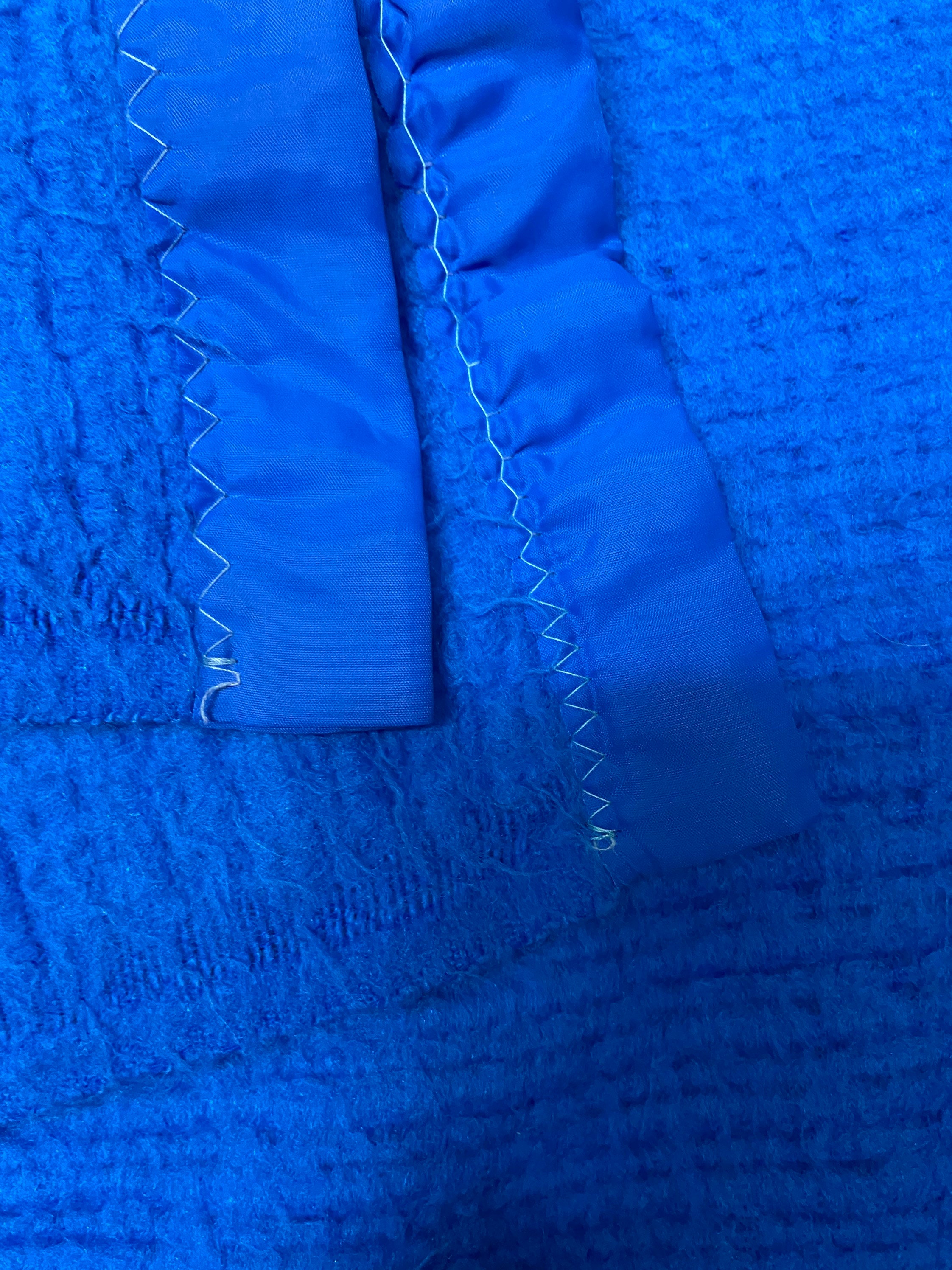 Vintage Satin Trim Waffle Weave Acrylic Blue Thermal Blanket Etsy