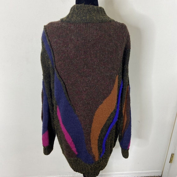 Vintage Hudson Bay 80s Wool Knit Long Textured Ca… - image 2