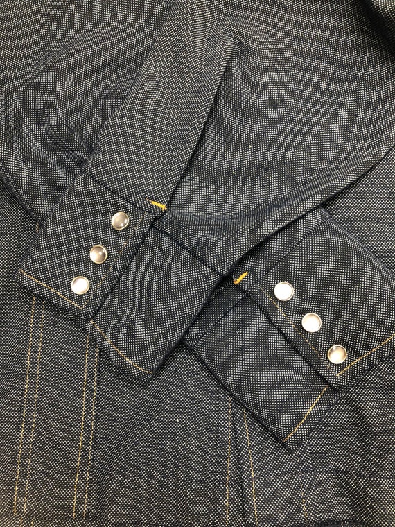 Vintage Lee Riders Denim Pearl Snap Shirt Men M/L… - image 7