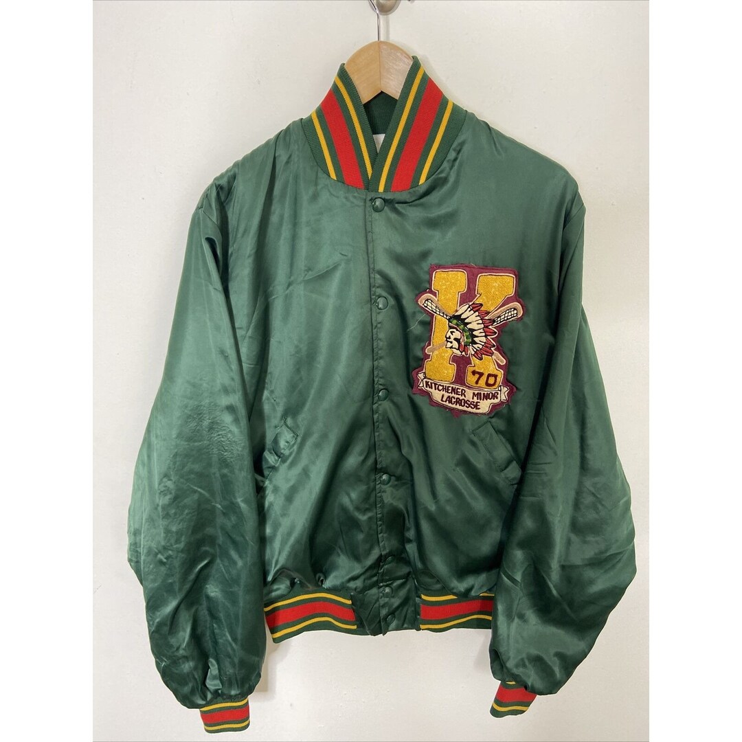 Vintage Kitchener Waterloo Braves 1970 Lacrosse Satin Bomber Etsy
