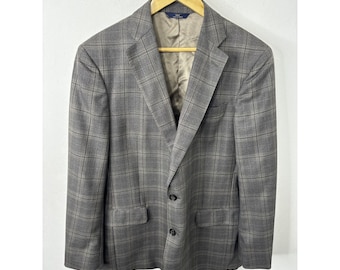 Brooks Brothers 346 Men 42 R Check Gray Blazer Sports Coat Regent Fit