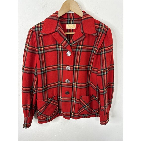 Vintage 50s 60s Pendleton 49er Shirt Jacket Red P… - image 1