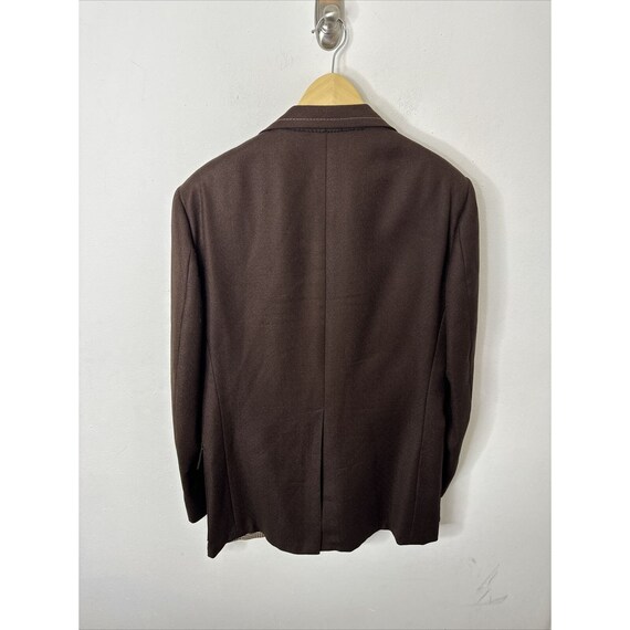 Vintage Shipley Men 44L Tall Disco 70s Brown Blaz… - image 6