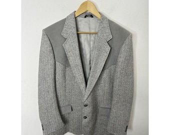 Dallas Paragon Men 46 Regular Gray  Western Blazer Sports Coat Cowboy