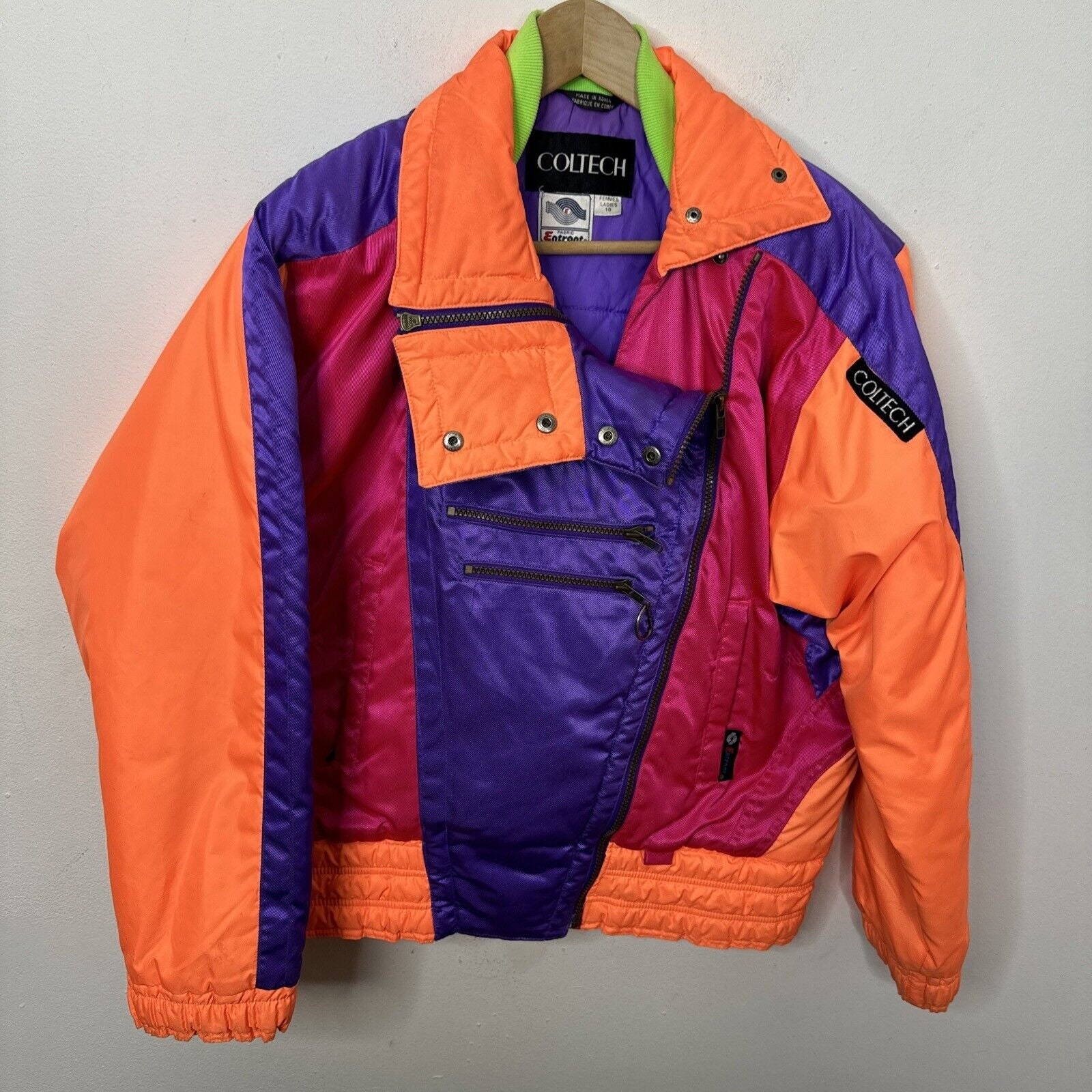 Vintage 80s 90s Neon Coltech Woman 10 L Ski Jacket Coat Rad Vintage 80s 90s Neon Coltech Woman 10 L Ski Jacket Coat Rad