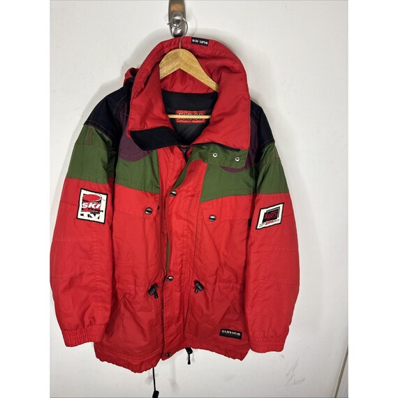 Vintage 80s Sunice Ski Jacket Red Green Colorblock Retro Ski Team