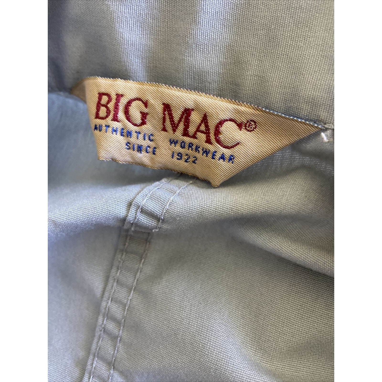 Salopette Vintage Big Mac En Cotton - Modèle Herringbone Bleu Et Blanc - Taille L