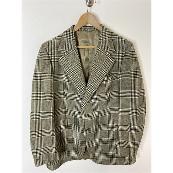 Vintage Country Squire CS Men 44L Tall Check Heavy Wool Sports