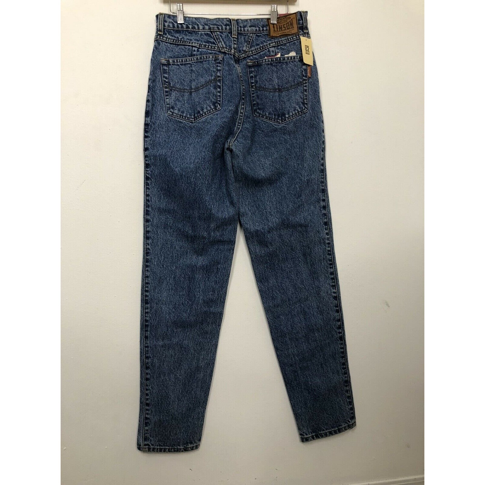 Vintage Linson Indigo Mens 33x34 Blue Denim Jeans Ankle Leg B-02