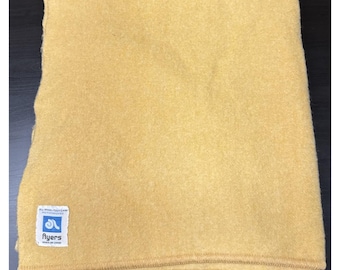 Vintage Ayers Wool Yellow Lachute Quebec Blanket 72X81 In
