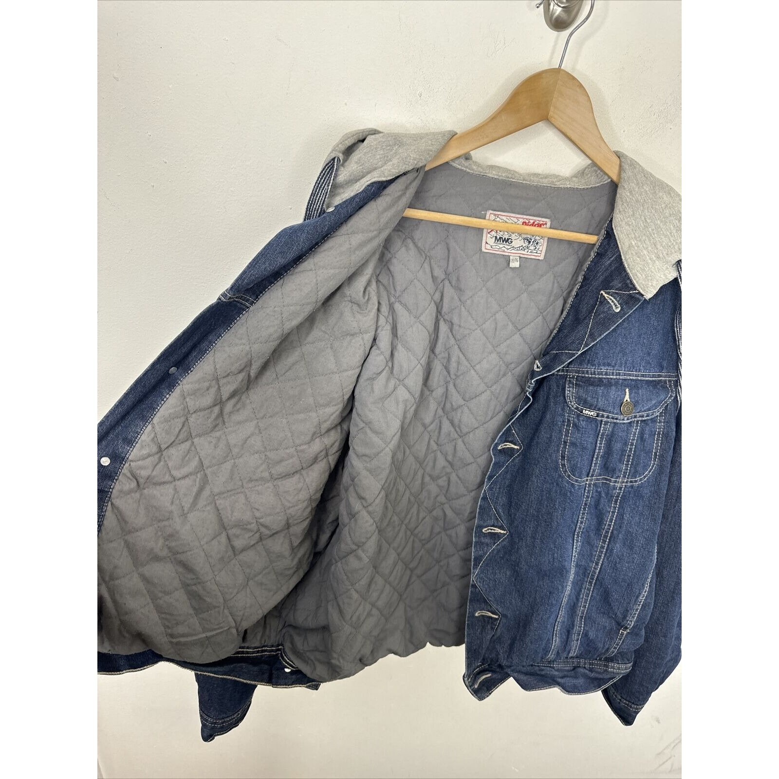Vintage MWG Storm Rider Jean Denim Jacket Men XL Hooded Lined - Etsy