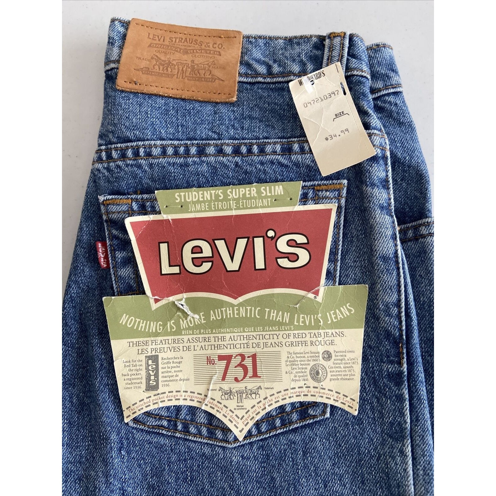 NWT Vintage Levis 731 Men 28X32 Students Super Slim Blue Denim Jeans 80s 90s Etsy
