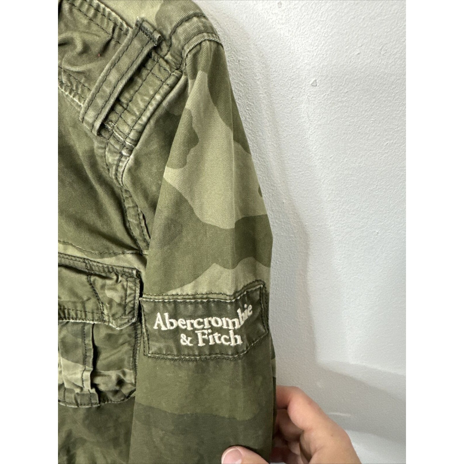 Abercrombie & Fitch Mens M Field Jacket Y2K Olive Green Camo