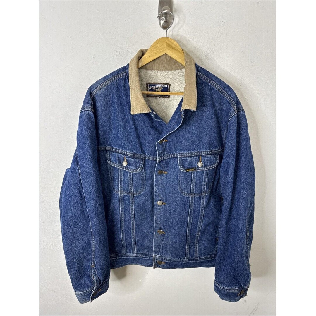 Stern Ritter Rider Jacket Vintage Mustang Stormrider Men XL Storm Rider Sherpa Lined Denim Jacket ...