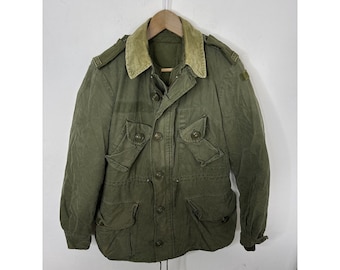 Vintage 80s OG107 Mark II Heavyweight Military Combat Jacket Coat Canada Army