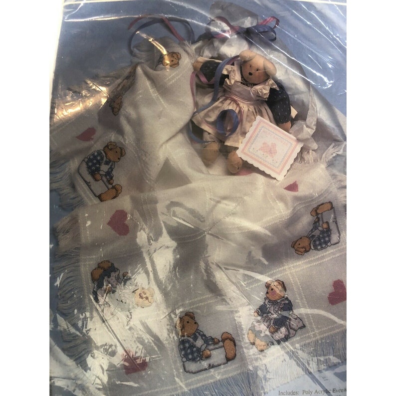 Banar Designs Teddies Counted Cross Stitch Baby Afghan Kit Etsy