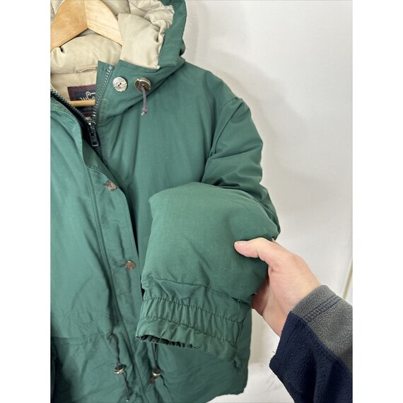 Vintage Woolrich Woman L Down Green Parka Coat Wi… - image 2