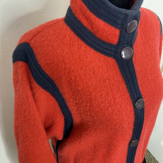 Vintage Spanner Imports 70s Mohair Wool Hipster Red C… Gem