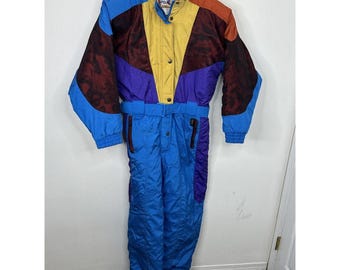 Traje de nieve vintage Ispo para mujer, años 80, ropa de esquí y snowboard, colorido, en perfecto estado
