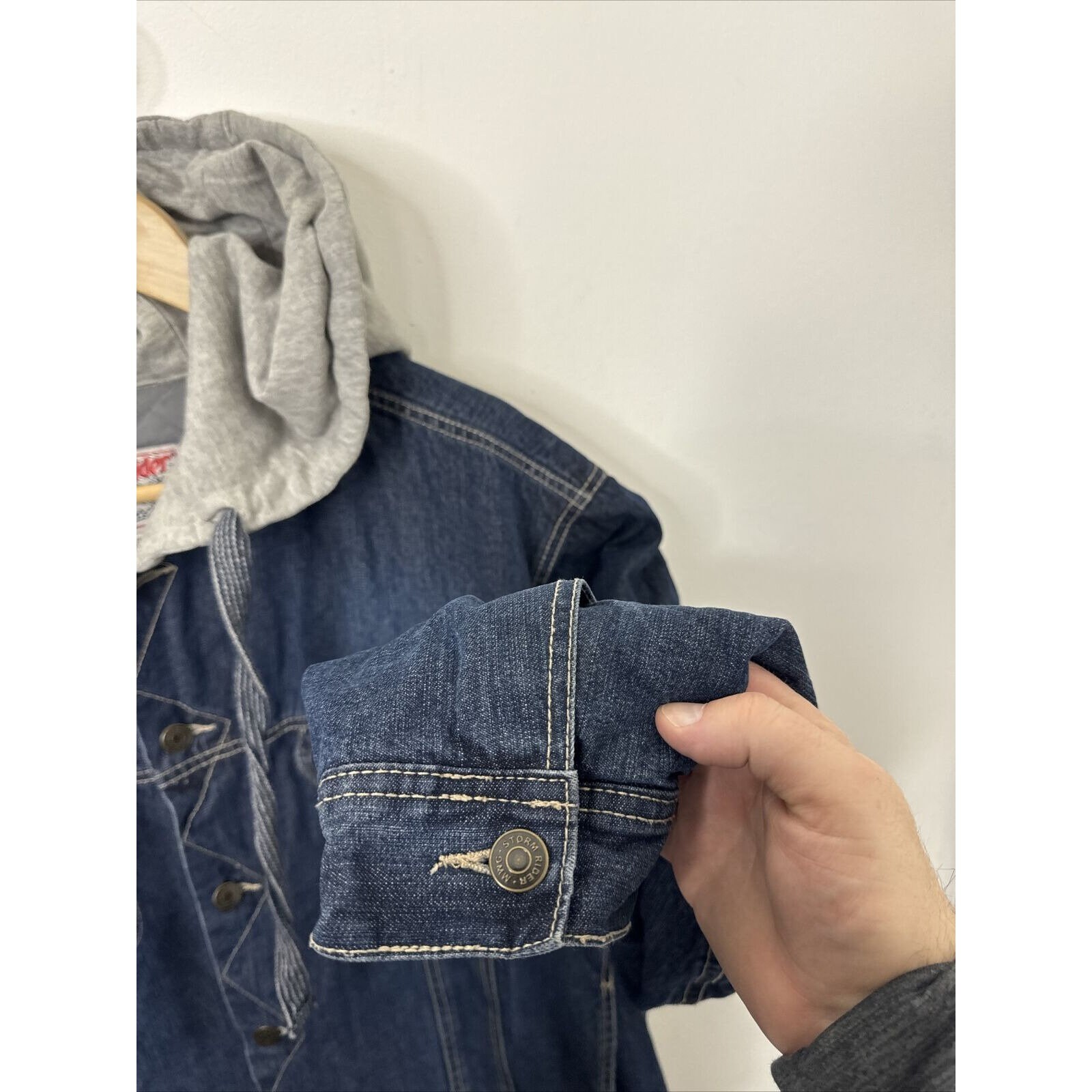Vintage MWG Storm Rider Jean Denim Jacket Men XL Hooded Lined - Etsy