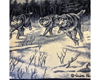 Biederlack Wolves Wolf Dogs Fleece Blanket Hautman Queen Double 90X85 In