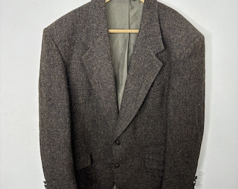 Harris Tweed Men 42 R Brown Gray  Blazer Sports Coat Wool  Scottish