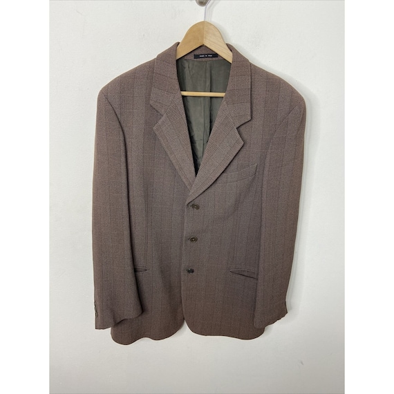 Emporio Armani Men 42 Blazer Sports Coat Brown Italy 3 Button Etsy