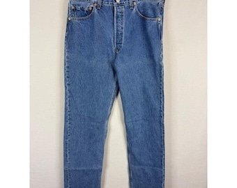 Calça jeans Levi's XX 501 Original Fit masculina, tamanho 34x38, lavagem estonada, vintage anos 90.