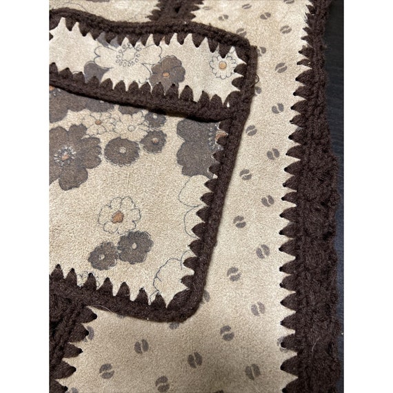 Vintage High Fashion Leather Floral Western Knit … - image 9