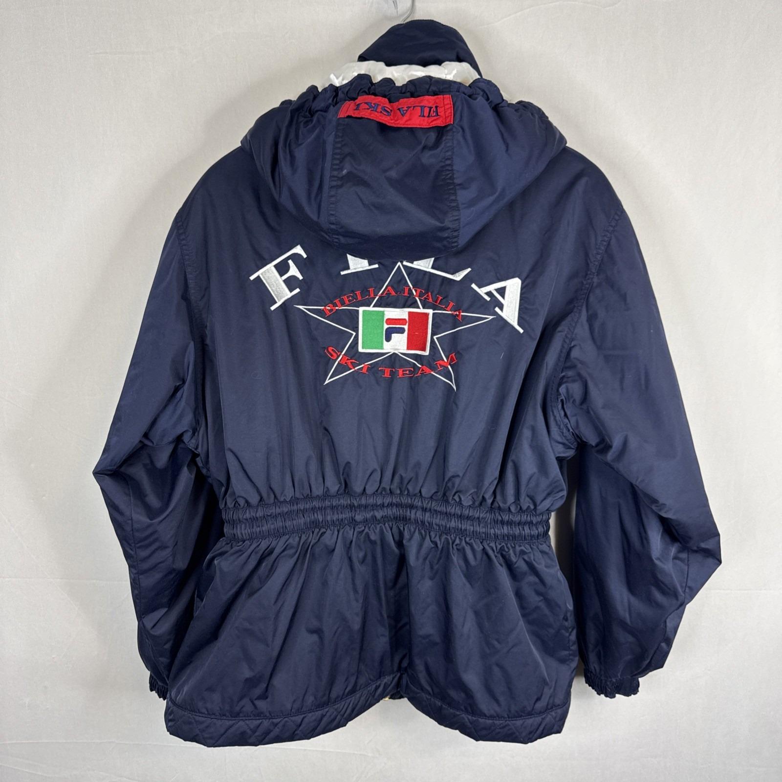 Vintage 90s Fila Ski Team Italia Jacket Womens 100 M/L Navy 