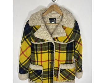 Vintage 70s Lady Utex Women’s Plaid Sherpa Lined Jacket Coat Size 7/8 Canada