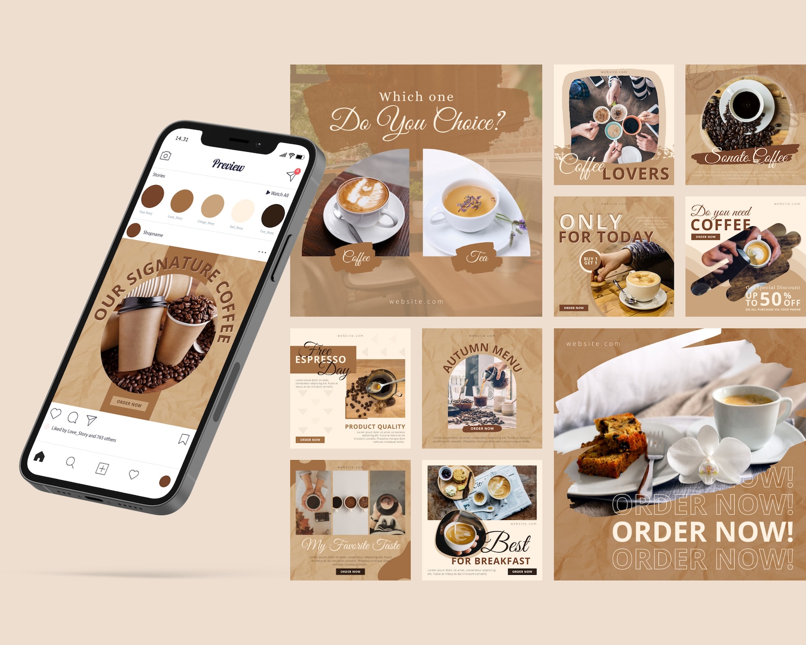 30 Coffee Post Templates Instagram Cafe Business Booster Etsy