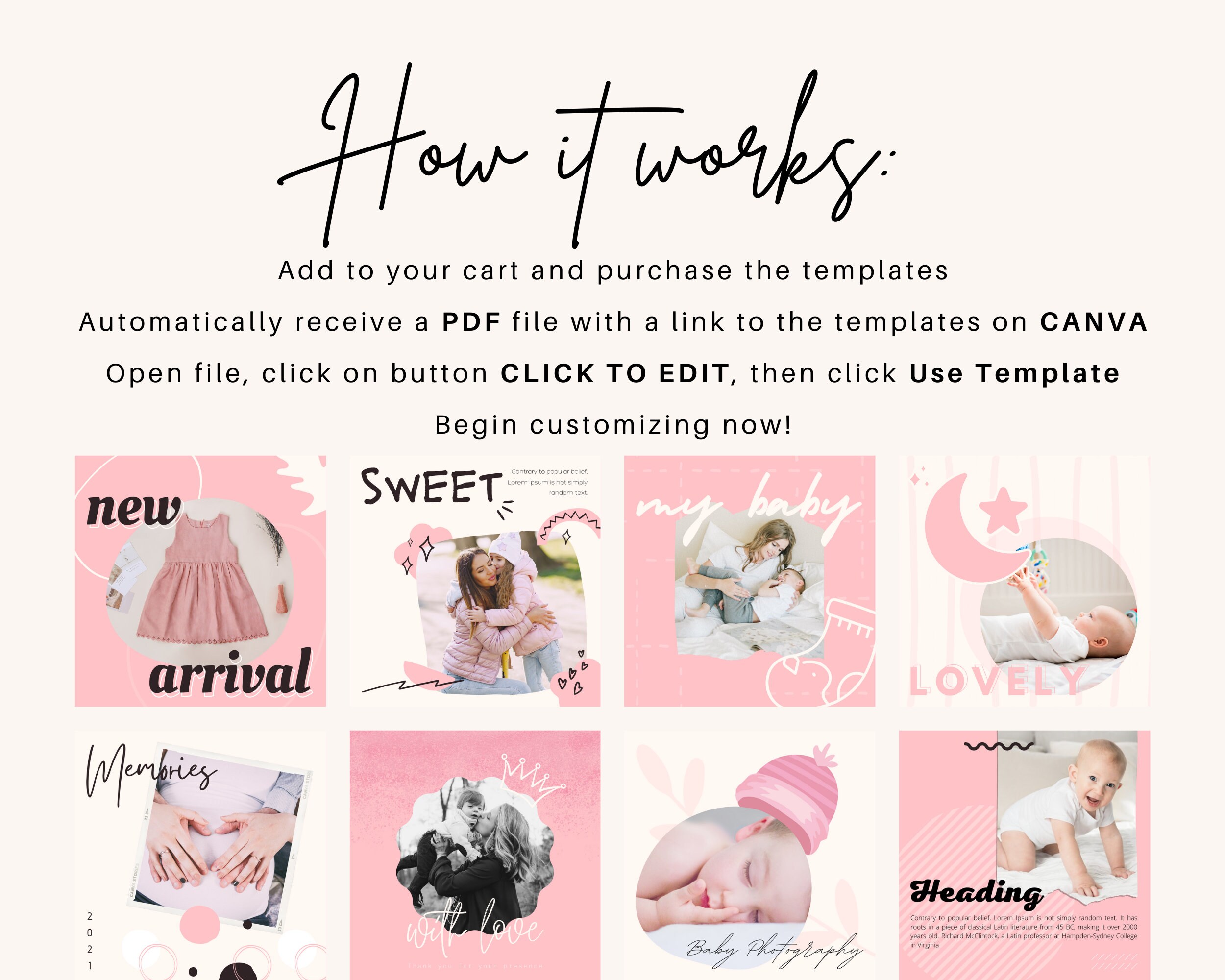 Instagram Template Baby Baby Bundle Social Media Post 30 