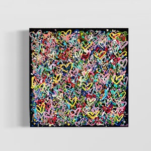 Abstract paintings, gift, street art, abstract painting, hand-painted paintings, acrylic paintings on canvas, abstract, hearts, colorful, painting, paintings, love