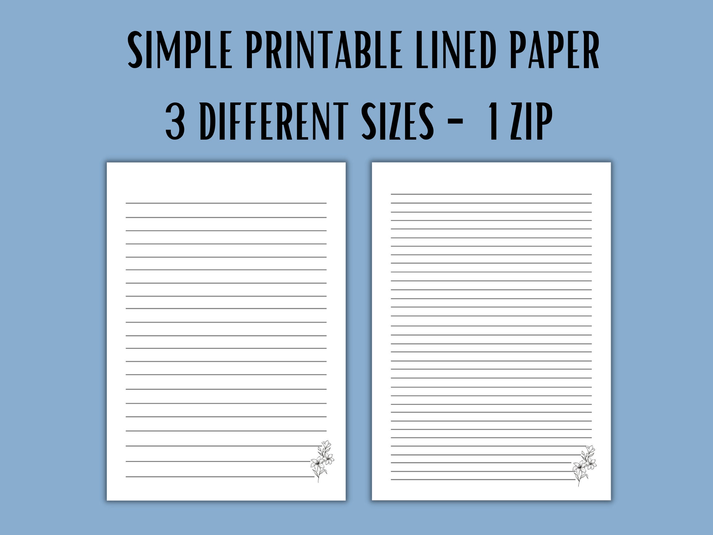 single printable lined paper college ruled paper digital etsy