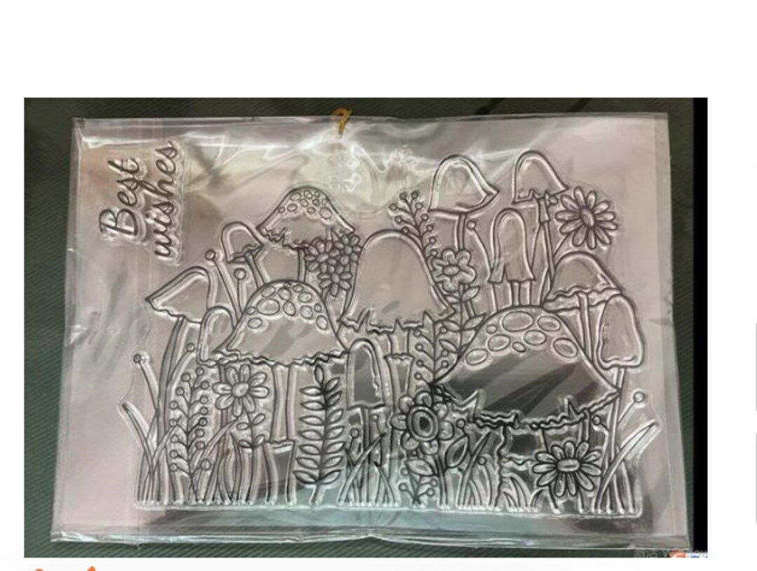 Mushrooms Clear Stamp Texture for Polymer Clay Scrapbook Etsy