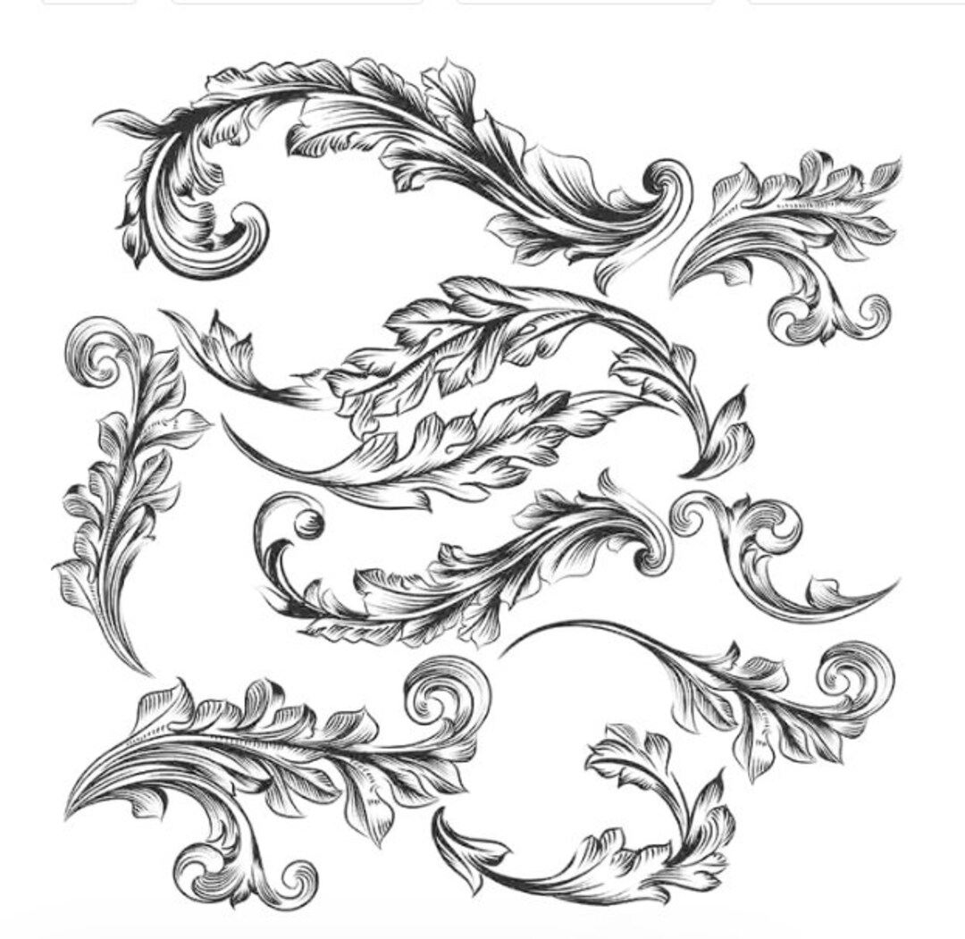 Vintage Scrolls Clear Stamp Texture for Polymer Clay Scrapbook Etsy