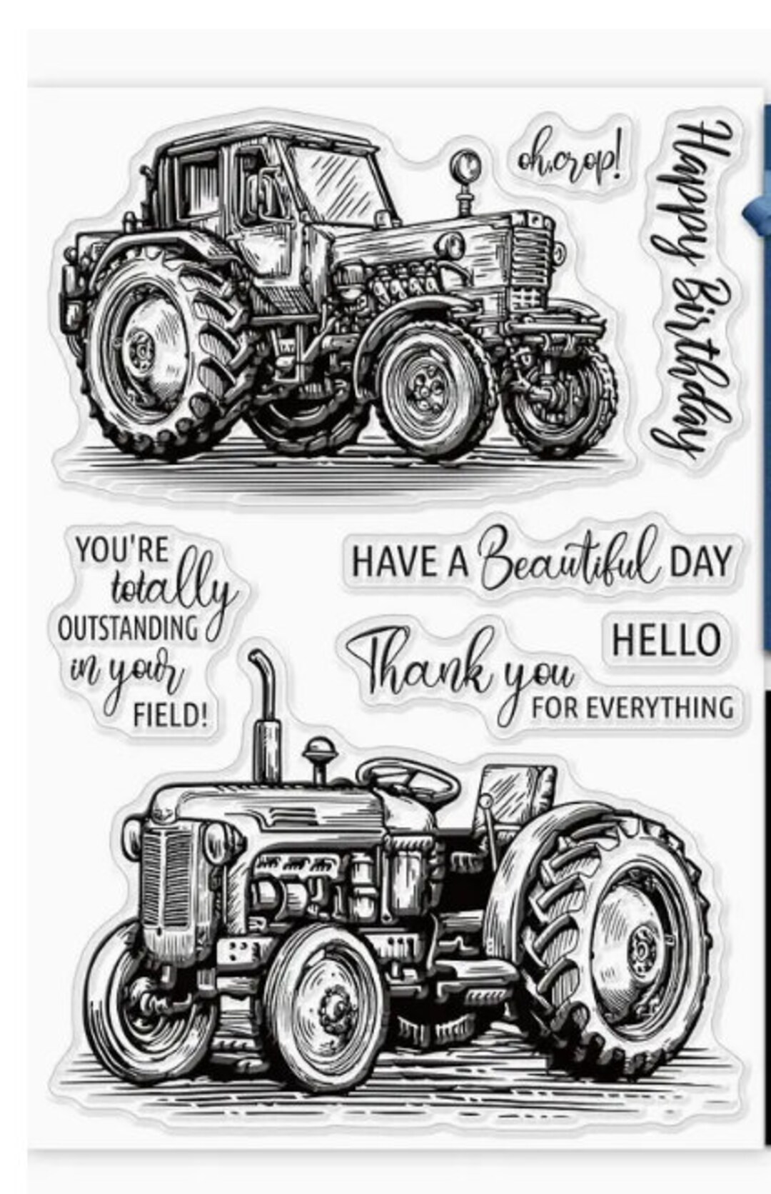 Tractor Stamps Texture - Etsy