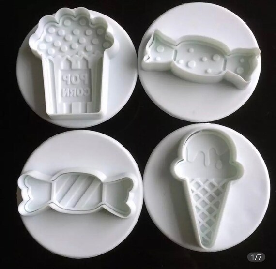 4 Piece Set Plunger Cookie Cutter Plunger Fondant Cutter Etsy