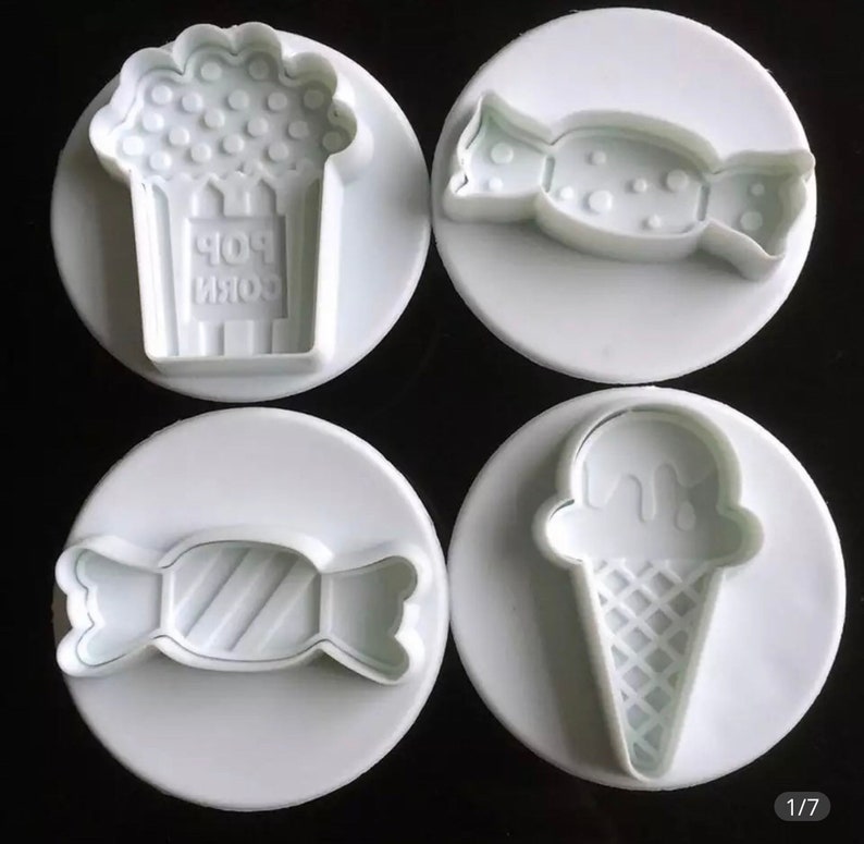 4 Piece Set Plunger Cookie Cutter Plunger Fondant Cutter Etsy