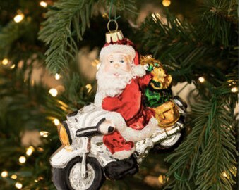 Santa on Motorcycle - Etsy