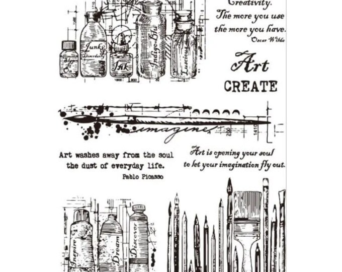 Vintage Art Tools Clear Stamps Texture for Polymer Clay Etsy