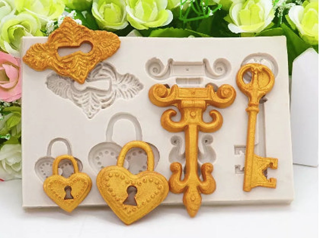 Key Mold Lock Mold Lock and Key Mold Vintage Mold Fondant Mold Etsy