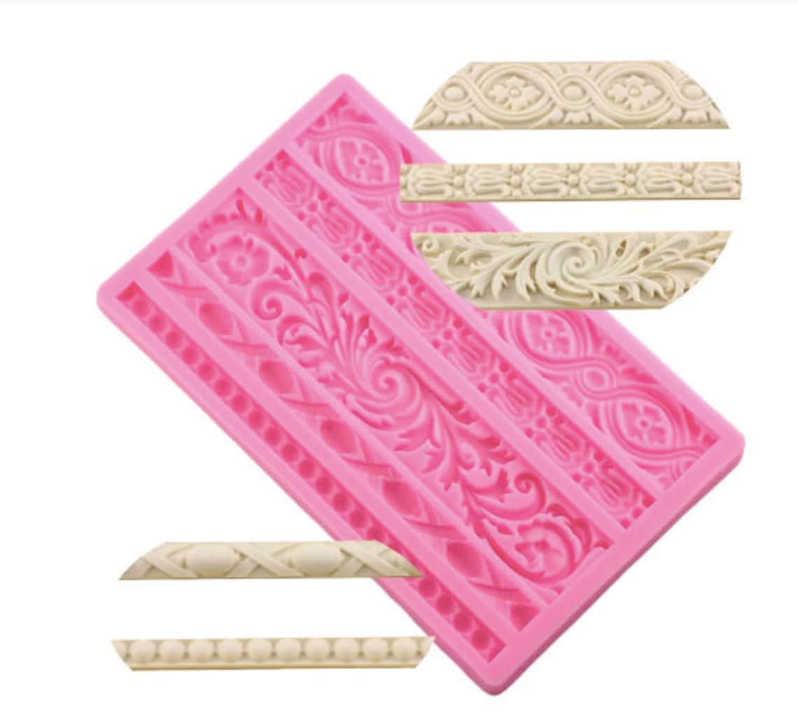 Large border mold European Relief mold border fondant mold Etsy