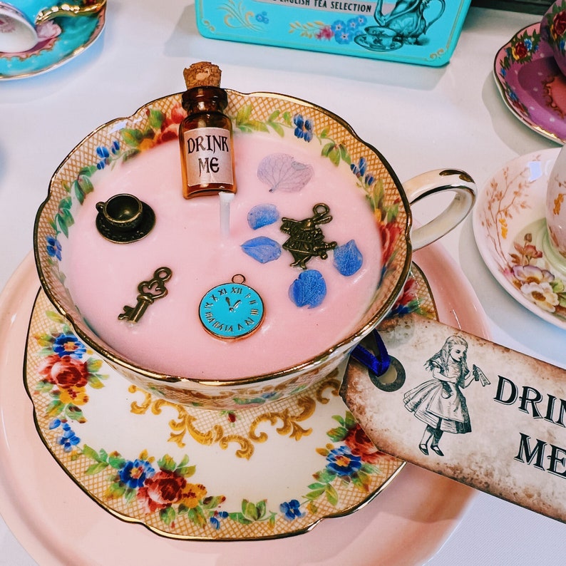 Vintage Alice in Wonderlandinspired Teacup Candle With Etsy