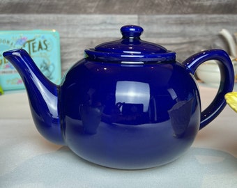 Vintage Royal Blue Teapot for a glam tea party (free ship)