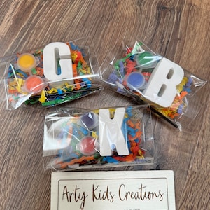 Paint Your Own Initial/ letter Birthday Party Favours For Kids ~ kids Birthday~ Party Bags~ Party Bag Fillers~ Paint set~ Kids Crafts image 1