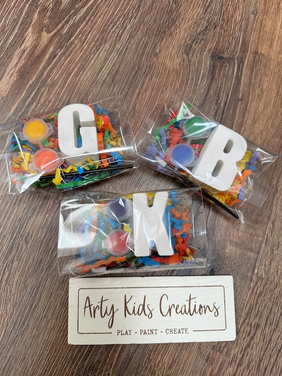 Paint Your Own Initial/ letter Birthday Party Favours For Kids ~ kids Birthday~ Party Bags~ Party Bag Fillers~ Paint set~ Kids Crafts