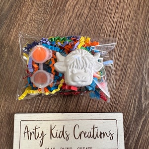 Paint Your Own  Highland Cow Party Favour ~ Hobby ~ Party Bag~ Hobby